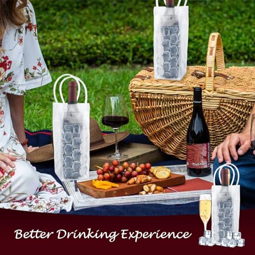 Ice Wine Bag, Beer Cooler, Wine Refrigerator, Wine Bottle Cooler, Portable Folding Transparent Beer Bag, Suitable for Cham...
