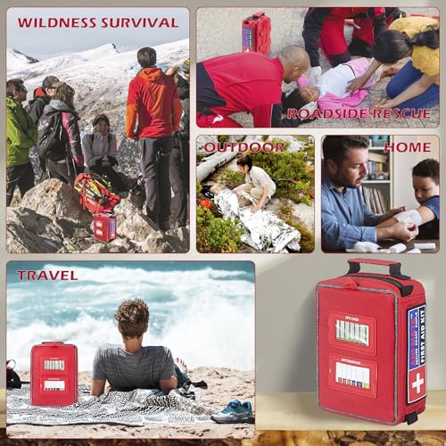 AID MATE Pro First Aid Kit with Molle System Portable Emergency Survival Kits Trauma Medical Kit for Home, Office, Car, Ou...