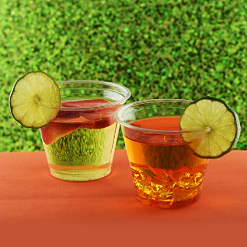NYHI 100 Pack 9 oz Clear Plastic Cups Disposable Cocktail Bulk Wine Cups for Drinks Punch Champagne Dessert Essential Part...