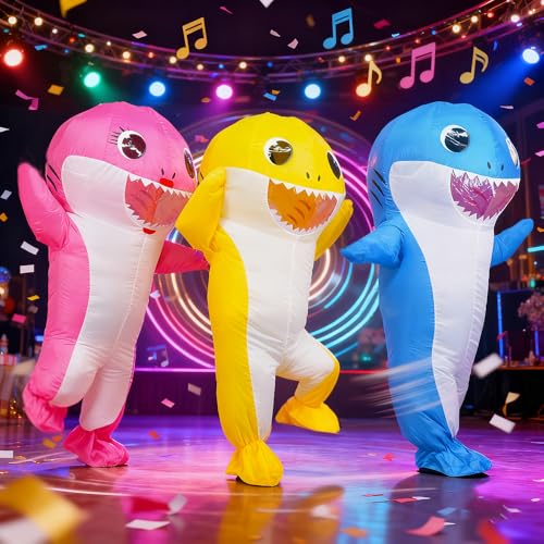 Inflatable Shark Costume for Adult, Halloween Blow up Shark Costume, Funny Party Cosplay Costume Fancy Dress up