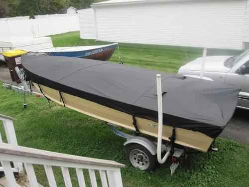 1200D 5-Layer Jon Boat Cover 16-18ft with Motor Cover | Super Waterproof (2-Layer PU, 1" Seam Tape) | UV Resistant, 11+4 Windproof Straps | Mooring/Trailerable
