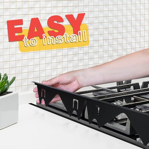 Stove Gap Covers Stainless Steel, 2 Pack Stove Gap Filler Easy Retractable Length 13.8" to 27.5", Width 0.79" ALMCALS Stov...