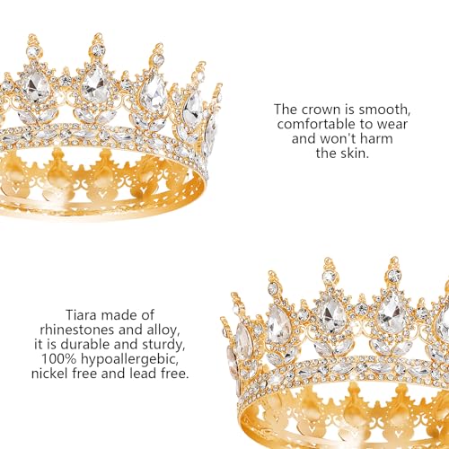 YOUlDIANZI Queen Crown Rhinestone Wedding Crowns and Tiaras for Women Costume Party Hair Accessories Princess Birthday Cro...