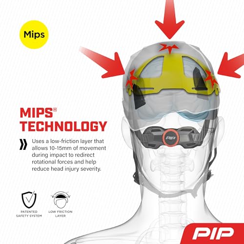 PIP Traverse Non-Vented, Industrial Climbing Helmet MIPS Technology, EPS Foam Impact Liner, 4-Point Chin Strap, ANSI II