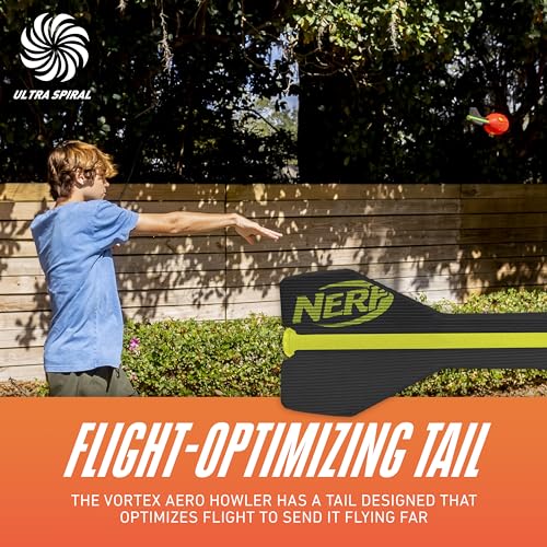 Nerf Vortex Aero Howler Foam Ball, Classic Long-Distance Football, Flight-Optimizing Tail, Whistling Sound, Indoor & Outdo...