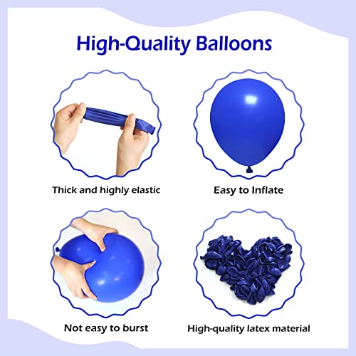 FOTIOMRG 110pcs Royal Blue Balloon Garland Arch Kit, 18 12 10 5 inch Royal Blue Latex Balloons Different Sizes Pack for Bi...