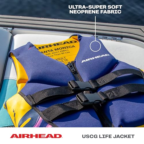 Airhead Santa Monica Life Vest Multiple Sizes - Swim Vests for Adults, Children & Youth - Kwik Dry Neolite Fabric - USCG A...