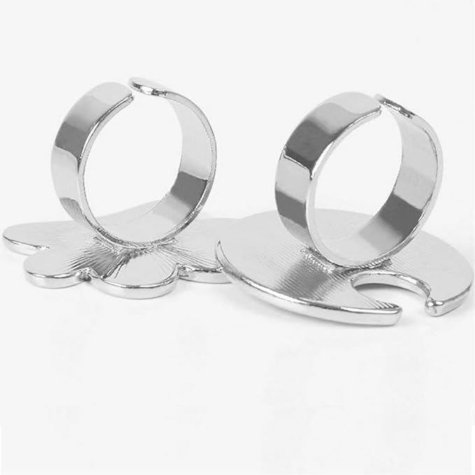 Mini Manicure Palette, 2 Pieces Metal Color Palette Rings, Nail Art Paint Tools, Microblading and Semi Permanent Makeup Supply (Roundel)