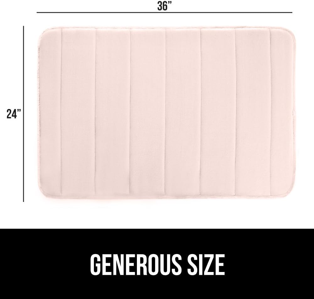 GORILLA GRIP Memory Foam Bath Mat, Soft Absorbent US Designed Bathroom Rug, Gripping Dots Machine Washable Bathmat, Cushioned Floor Mats, Shower Sink Rugs Room Décor Accessories, 36x24 Pink