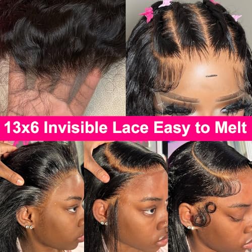 18 Inch Body Wave Lace Front Wigs Human Hair 200% Density 13x6 Lace Front Wigs Human Hair Glueless Frontal Wigs Human Hair Pre Plucked Baby Hair