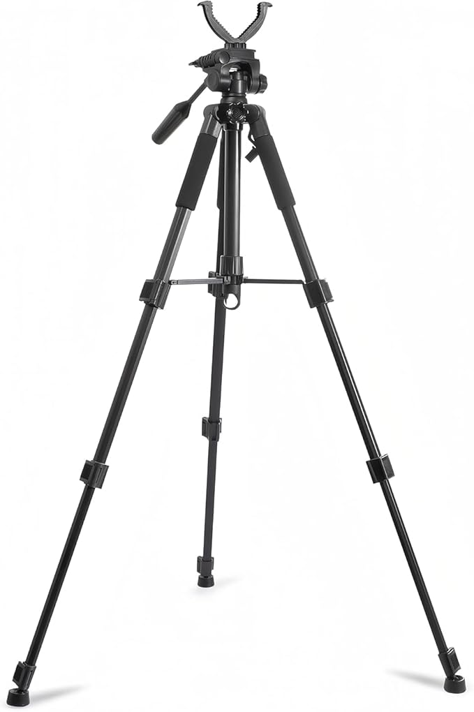 Shooting Stick Tripod Shooting Rest Tripod with V Yoke Bracket V Shaped Gun Rack for Hunting，Aluminum Construction