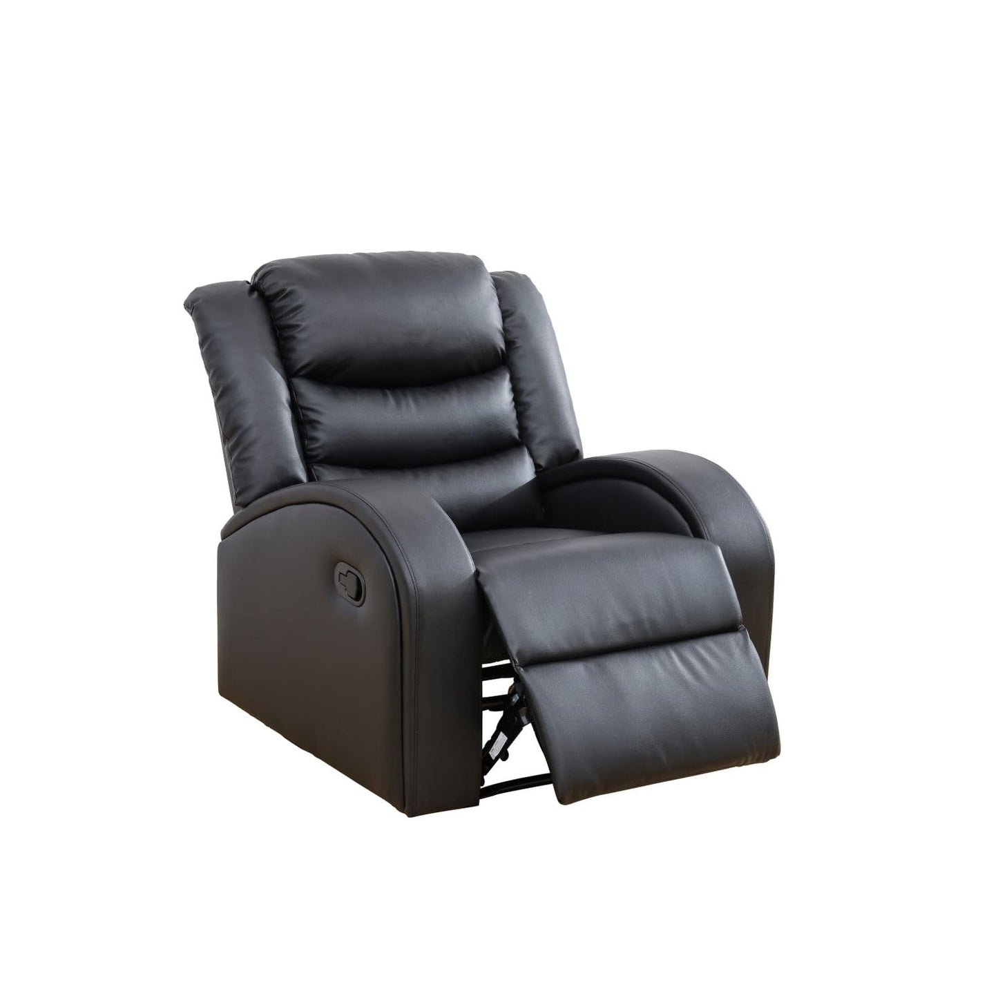 UOCFYK Oversized Faux Synthetic Leather Chairs for Living Room Comfy Wide Lazy Boy Home Theater Seating Recliner for Apartment/Office, Black