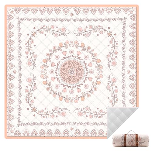 aoole Boho Picnic Mat, 79" x 79" Extra Large Outdoor Picnic Blanket, Washable Foldable Portable Blanket for Beach/Camping/...