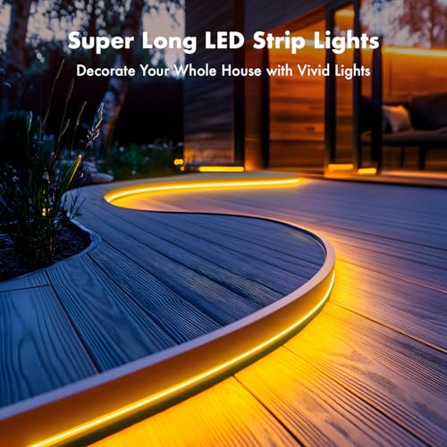 SILFU Neon Rope Lights, 50FT RGB Led Strip, Waterproof IP67, DIY Design, Music Sync, 44 Keys Remote Control, Multiple Mode...