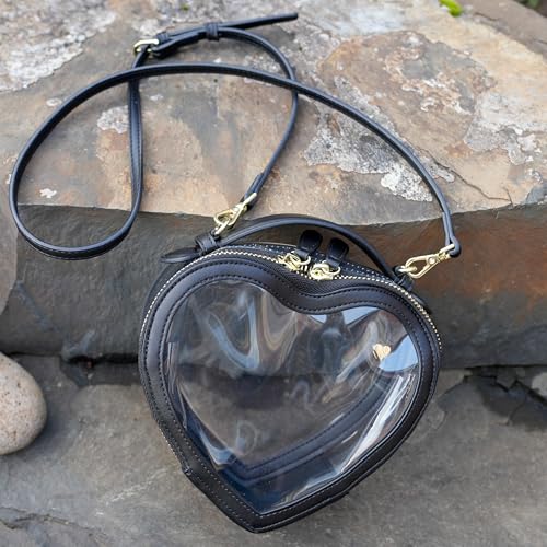dreamie - Clear Crossbody Purse, Heart, Stadium Approved, Trendy, Cute, Concert, Festivals, Essentials, Vegan Leather, Smo...