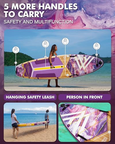 WETARE 11'6"x35" Inflatable Paddle Board, 450lbs Extra Wide Stand Up Sup Board for Adults, Blow Up Paddleboard Kayak Non-S...