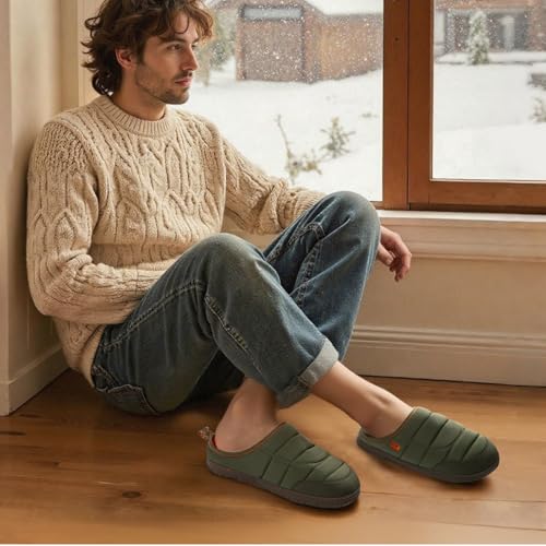 LongBay Men's Memory Foam Slip-on House Slippers
