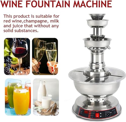Party Beverage Fountain,Wine Fountain Machine, 3-Tier Party Drink Dispenser, Adjustment Juice and Wine Fountain,for Weddin...
