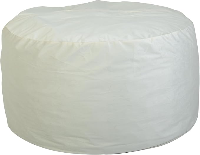 YuppieLife Large Foam Filled Bean Bag Chairs for Kids Teenagers Adults Living Room Gaming Relaxing 4F Machine Washable Lazy Sofa（Ivory