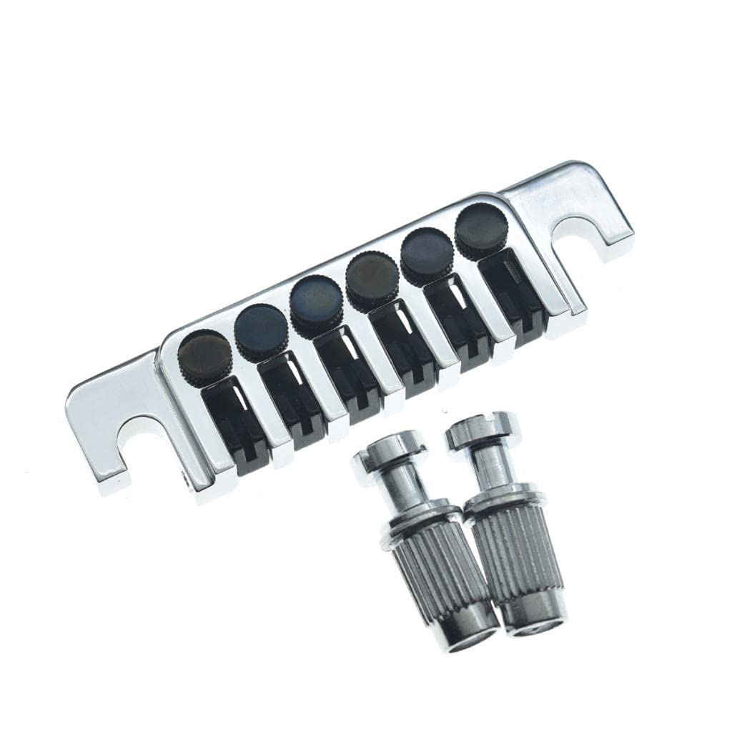 Kaish Electric Guitar Tp-6 Style Lp Bridge Stop Bar Vintage 70 S Bridge Tailpiece With Fine Tuners/Studs For Lp Les Paul/Sg/Es