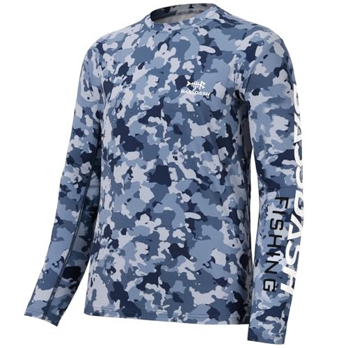 BASSDASH Men’s Camo Fishing Shirts UPF 50+ Long Sleeve Quick Dry Lightweight T-Shirts for Outdoor Hiking Kayaking FS37M