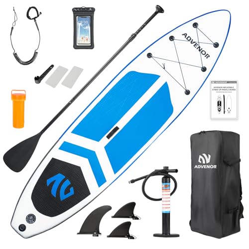 ADVENOR Paddle Board 11'x33 x6 Extra Wide Inflatable Stand Up Paddle Board with Hand Pump,Leash, Adjustable Paddle For Bas...
