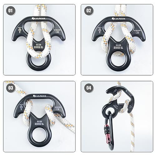 S.E.PEAK 30kN/35kN/40kN Rescue Figure 8 Descender Climbing Gear Downhill Equipment Rigging Plate Rappeling Device for Rock...