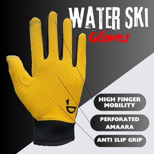 PIGOSKI GMS Light Weight Water Ski Gloves UV Protection Fishing Gloves for Men and Women