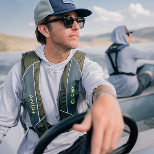 Onyx A/M-24 Automatic/Manual Inflatable Life Jacket, U.S. Coast Guard Approved, Low Profile, Compact Design, Manual Conver...