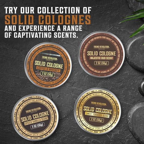Viking Revolution Bergamot Solid Cologne for Men - 2 Oz Balm Cologne Travel Wax (1 pack, Bergamot)