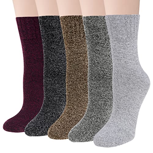 Loritta Wool Socks for Women, Winter Warm Stocking Stuffers Gifts for Women Cabin Crew Hiking Boot Socks