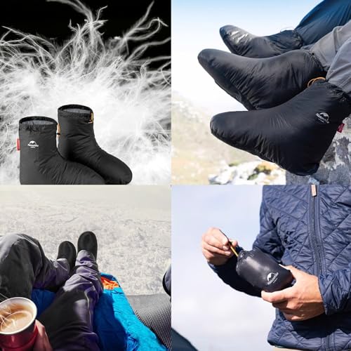 Naturehike Ultralight Winter Goose Down Booties, Camping Warm & Cozy Down Sleeping Socks for Men & Women, Down Filled Slip...