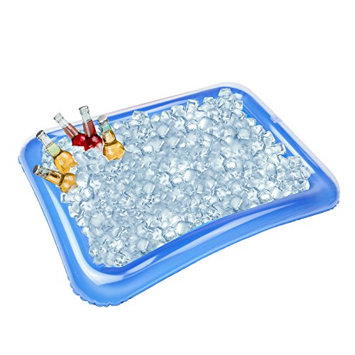 4-Pack Inflatable Ice Serving Bar Coolers for Parties, Salad BBQ Picnic Ice Food Drinks Buffet Server Tray for Indoor Outd...