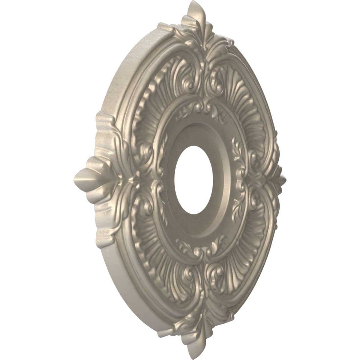 Ekena Millwork Cmp16Atcsv Attica Thermoformed Pvc Ceiling Medallion (Fits Canopies Up To 5 5/8), 16Od X 3 1/2Id X 1P, Metallic S