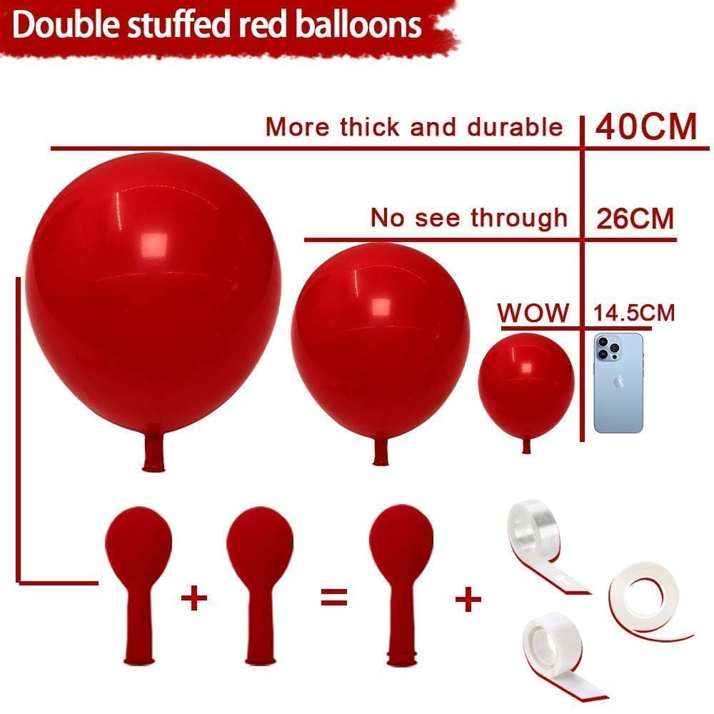 Captank Red Balloons Double Stuffed Dark Red Different Sizes Balloon Garland Arch Kit For Anniversary Wedding Proposal Bridal Shower Graduation Birthday Party Decoration