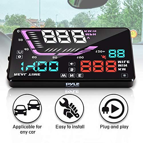 Heads Up Display HUD Screen - Universal 5.5’’ Car Head-Up Windshield Display w/Multi-Color Screen Projector Vehicle Speed,...