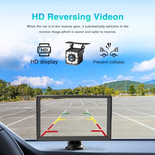 Portable Wireless Carplay Screen for Car Apple Carplay & Android Auto, 9" HD Touch Screen Car Stereo with 1080P Backup Cam...
