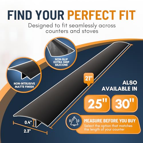 Linda’s Essentials Silicone Stove Gap Covers (2 Pack), Heat Resistant Oven Gap Filler Seals Gaps Between Stovetop and Coun...