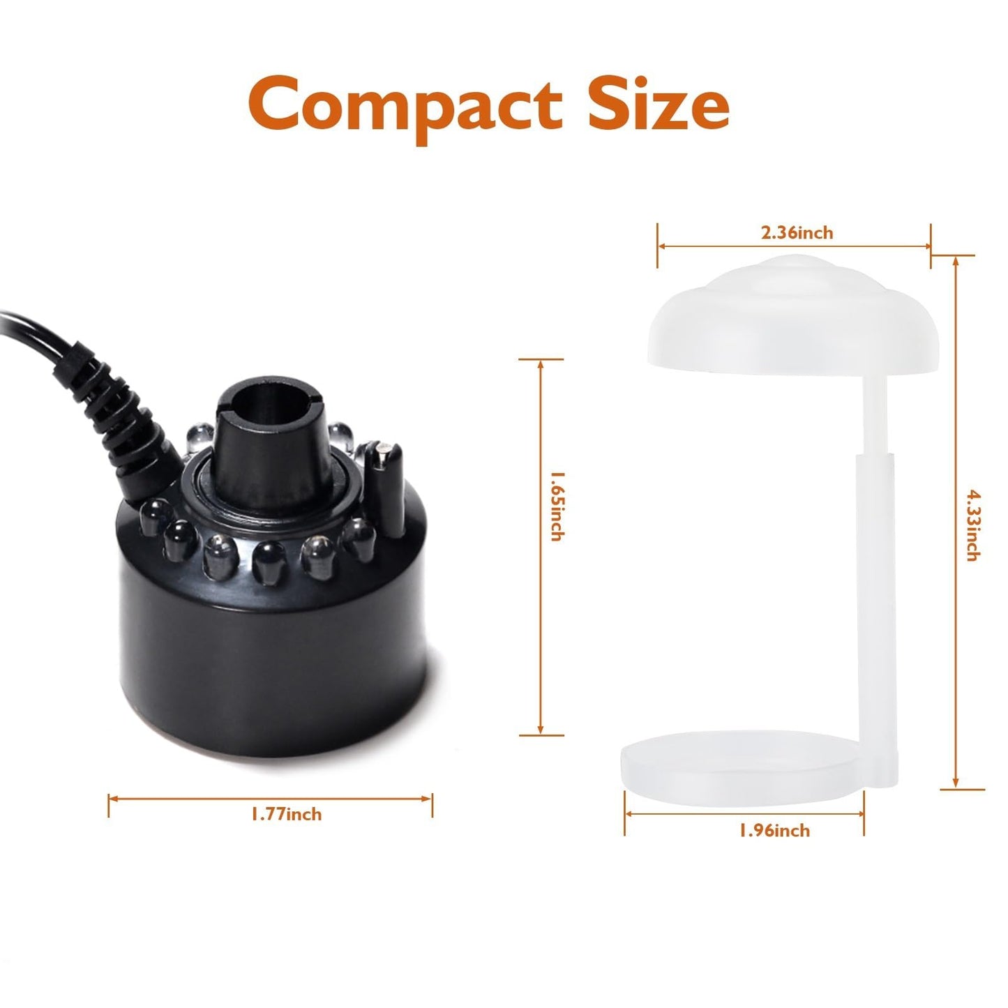 AGPTEK 12 LED Mist Maker Water Fountain Pond Fog Atomizer Air Humidifier, Ideal For Indoor or Outdoor Fountains, Water Feature Use.