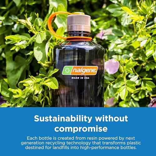 Nalgene Water Bottle - Lightweight Sustain Tritan BPA-Free Shatterproof Bottle for Backpacking, Hiking, Gym, 16 OZ, Wide Mouth, Periwinkle