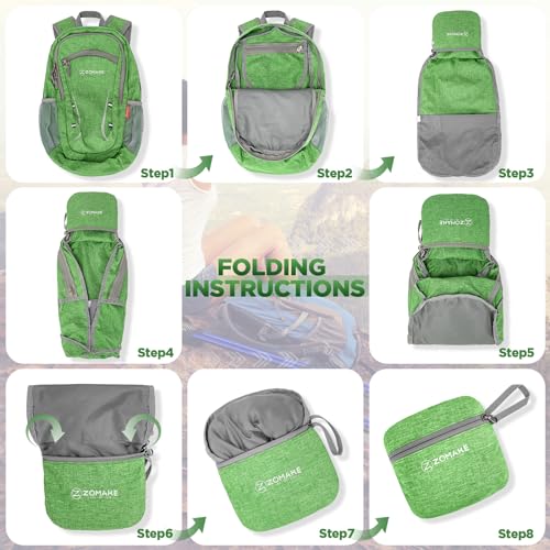ZOMAKE Ultra Lightweight Packable Backpack 20L,Small Foldable Backpacks Hiking Water Resistant Collapsible Daypack for Wom...