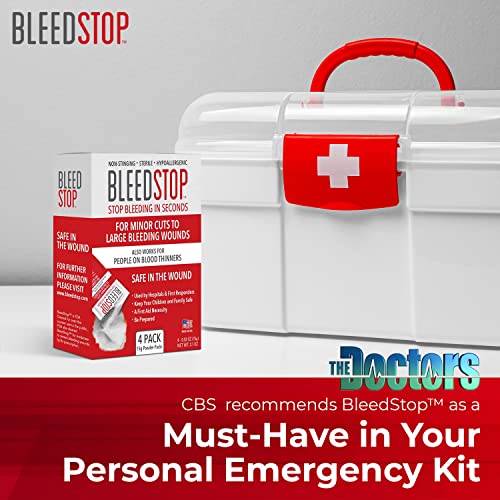 BleedStop™ First Aid Powder for Blood Clotting, Trauma Kit, Blood Thinner Patients, Camping Safety, and Survival Equipment...