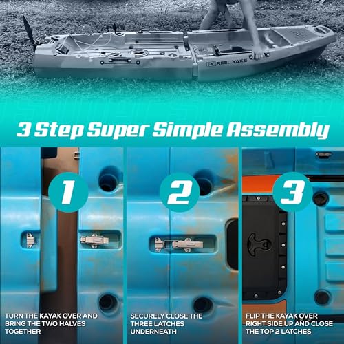 Reel Yaks Rocket Modular Fishing Kayak - 9.8ft Lightweight, Sit On Top Kayak for Adults & Youth - Stable & Portable, Ideal...