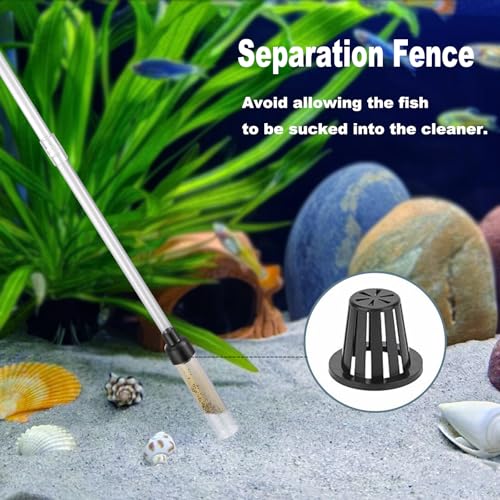 Carefree Fish Aquarium Gravel Cleaner 6Ft Hose Silicone Airbag Fish Tank Water Changer Gravel Vacuum Adjustable Length AB...