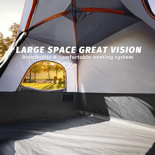 UNP 2/4/6/8 Person Tent, Portable Cabin Tent, Camping Tent 4-Person Easy Set Up, Waterproof with Top Rainfly for Outdoor C...