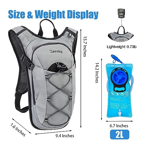 Zavothy Hydration Backpack with 2L Hydration Bladder Water Backpack for Hiking Hydration Pack for Running Cycling Hiking