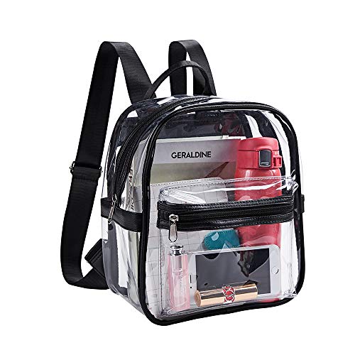 Mini Clear Backpack,Stadium Approved Clear Bag with Front Accessory Pocket, Heavy Duty See Through Backpack for Festivals,...