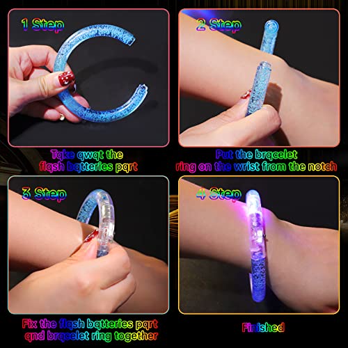 Visen 24 Pack Glow Sticks Bracelets,6 Color LED Bracelets,Light Up Bracelets Toys,Glow In The Dark Party Supplies for Adul...