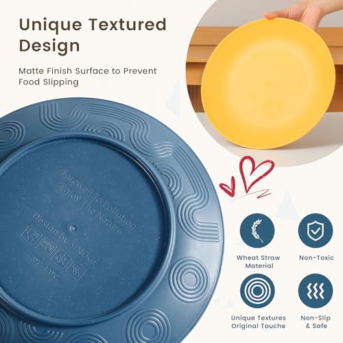 Homienly 40-Piece Premium Wheat Straw Dinnerware Sets, Service for 8, Unbreakable Plates and Bowls Set - Cups Sets, Dinner...