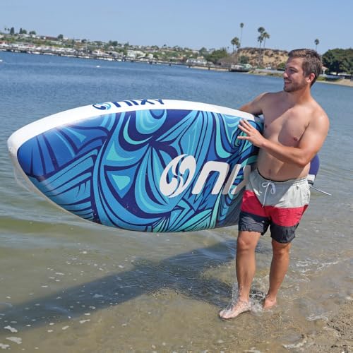NIXY G5 Huntington Inflatable Paddle Board Compact SUP 9'6" x 32" x 6" Ultra-Light Stand Up Paddleboard, Welded Seams, Wov...